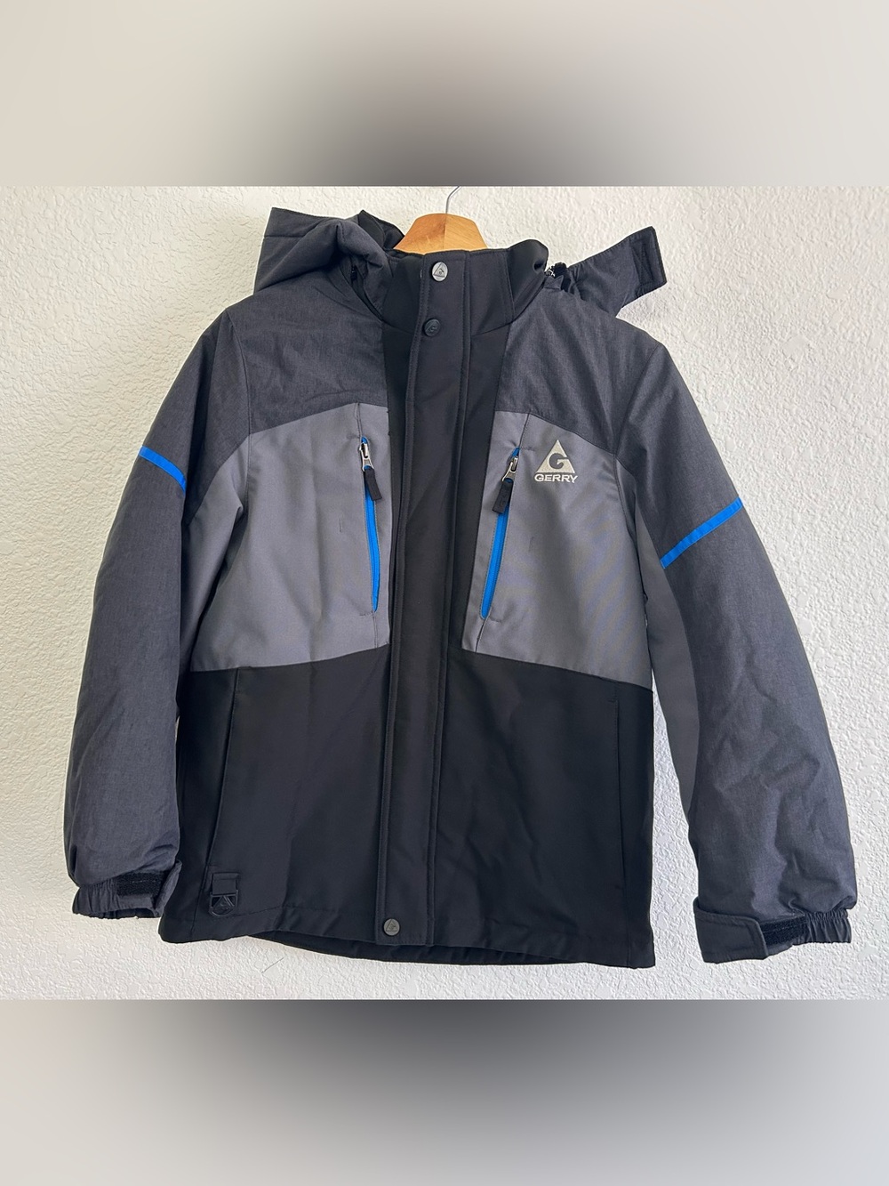 GERRY Size M 10/12 Weatherproof Outerwear Jacket REMOVABLE HOOD BLACK/GRAY